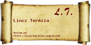 Lincz Terézia névjegykártya